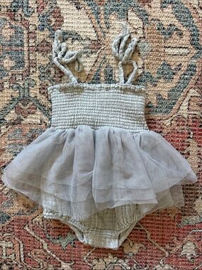 Angel Dear light gray tutu romper